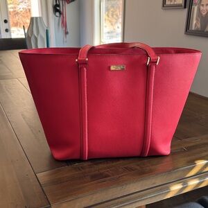 kate spade Red Saffiano Leather Tote
